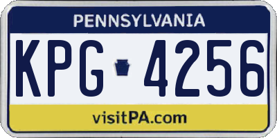 PA license plate KPG4256