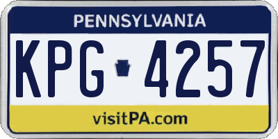 PA license plate KPG4257