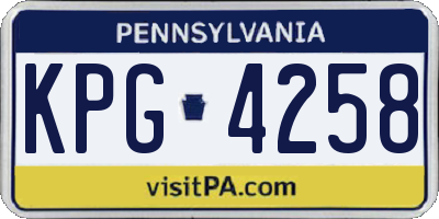 PA license plate KPG4258