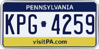 PA license plate KPG4259