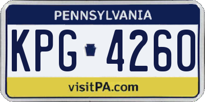 PA license plate KPG4260