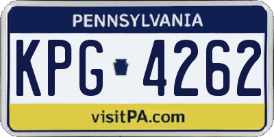 PA license plate KPG4262