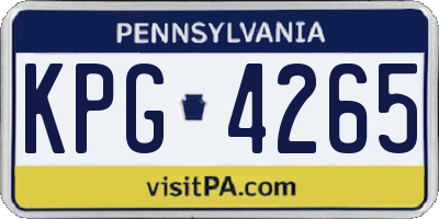 PA license plate KPG4265