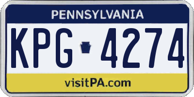 PA license plate KPG4274