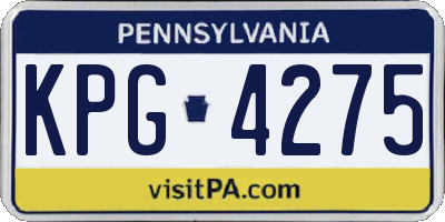 PA license plate KPG4275