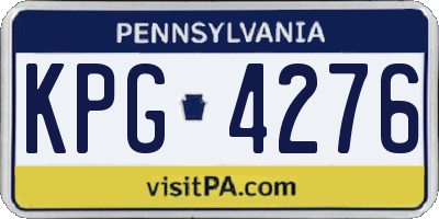PA license plate KPG4276
