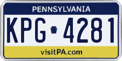 PA license plate KPG4281