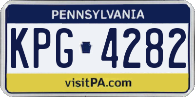 PA license plate KPG4282