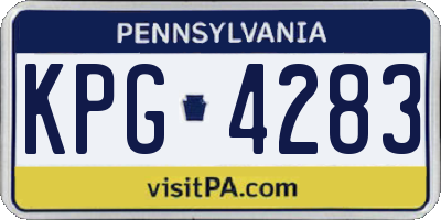 PA license plate KPG4283
