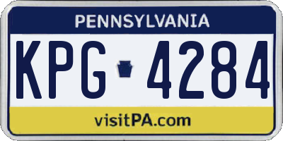 PA license plate KPG4284
