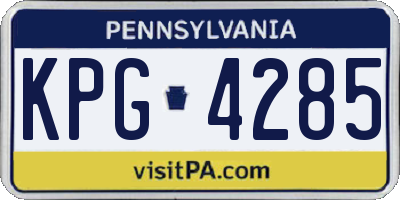 PA license plate KPG4285