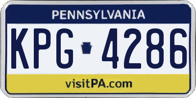 PA license plate KPG4286