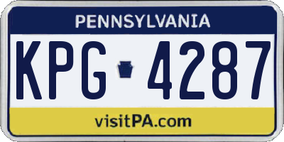 PA license plate KPG4287