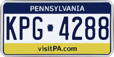 PA license plate KPG4288