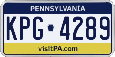 PA license plate KPG4289