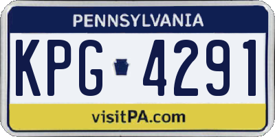 PA license plate KPG4291