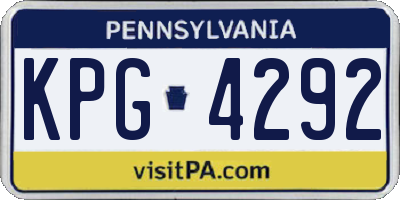 PA license plate KPG4292