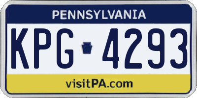 PA license plate KPG4293