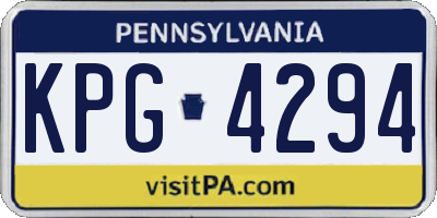 PA license plate KPG4294