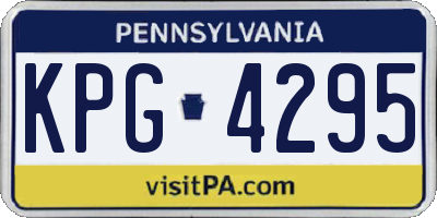 PA license plate KPG4295