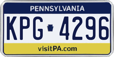 PA license plate KPG4296