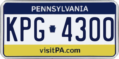 PA license plate KPG4300