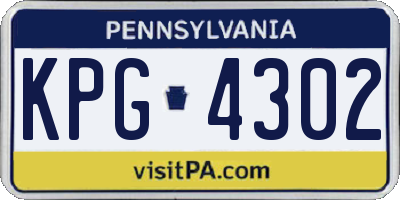 PA license plate KPG4302