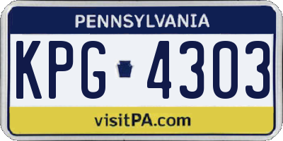 PA license plate KPG4303