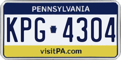 PA license plate KPG4304