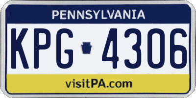 PA license plate KPG4306
