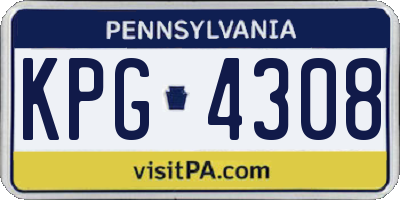 PA license plate KPG4308