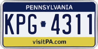 PA license plate KPG4311