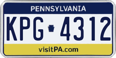 PA license plate KPG4312