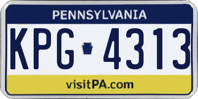 PA license plate KPG4313