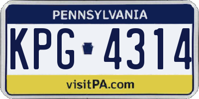 PA license plate KPG4314