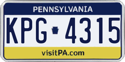 PA license plate KPG4315