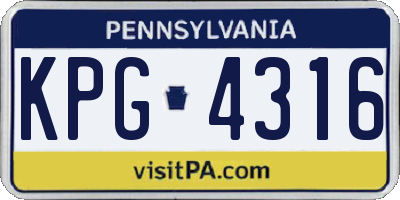 PA license plate KPG4316