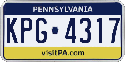 PA license plate KPG4317