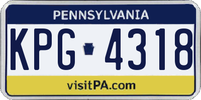 PA license plate KPG4318