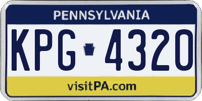 PA license plate KPG4320