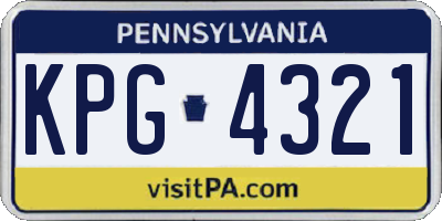 PA license plate KPG4321
