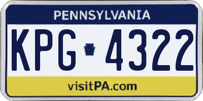 PA license plate KPG4322