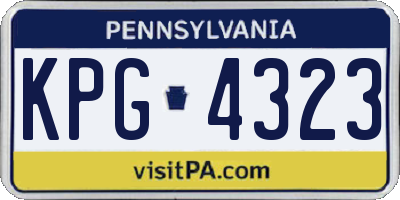 PA license plate KPG4323