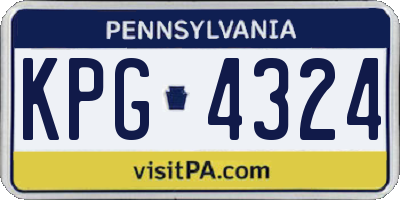 PA license plate KPG4324