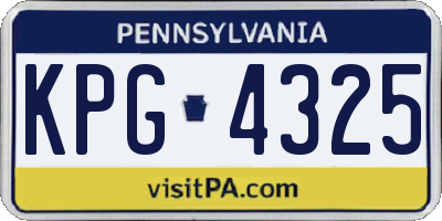 PA license plate KPG4325