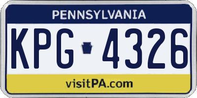 PA license plate KPG4326