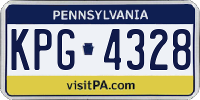 PA license plate KPG4328