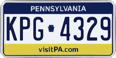 PA license plate KPG4329