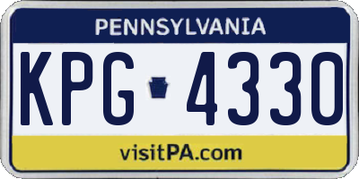 PA license plate KPG4330