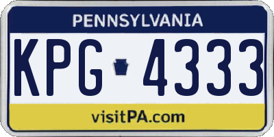 PA license plate KPG4333